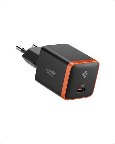 Spigen 30W USB-C Ultra Mini Hızlı Şarj Aleti PPS Desteği/Isı Düşürücü GaN Destekli Akım Korumalı Güç Adaptörü iPhone & Android & iPad & MacBook Type-C Black- ACH08448 – MegTR