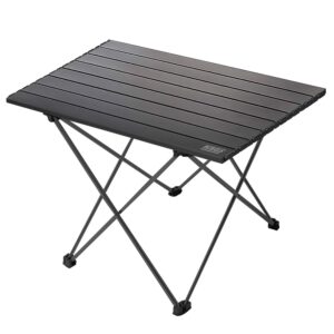 HAEGS Full Alüminyum Katlanır Kamp Masası, Piknik, BBQ, Balıkçılık, Doğa Aktiviteleri, Plaj için Kolay Taşınabilir Kompakt Outdoor Ultra Hafif Kamp Masası Büyük Boy – Siyah – MegTR