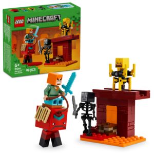 LEGO Minecraft Nether Lav Savaşı 21266 – Çocuklar için Alex Figürü, Yaratıklar, Wither Skeleton, Kılıç ve Döndürülen Blaze İçeren Yapım Seti, 6 Yaş ve Üzeri Kız ve Erkekler için Doğum Günü Hediyesi – MegTR