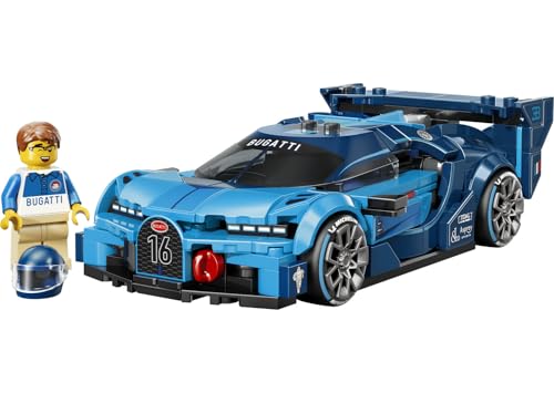 LEGO Speed Champions Bugatti Vision Gran Turismo Araba 77253-9 Yaş ve Üzeri çocuklar için Bugatti Kıyafet Giyen Minifigür İçeren Yaratıcı Oyuncak Yapım Seti, Hediye Fikri (284 Parça) – MegTR