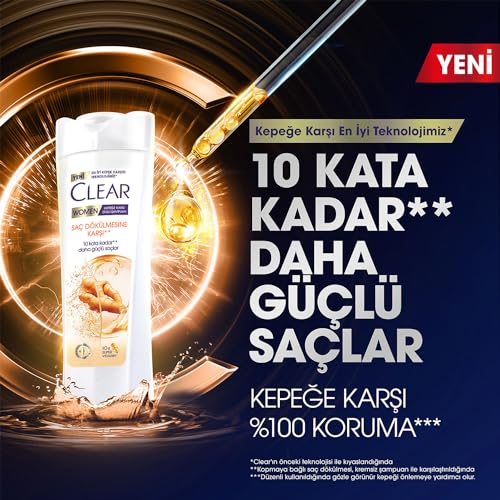 Clear Women Saç Dökülmesine Karşı Zencefil Özü Kepeğe Karşı Etkili Şampuan 350 ml – MegTR