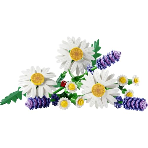 LEGO Botanicals Papatyalar 11508-3 Büyük Papatya, 2 Küçük Papatya Dalı, 3 Lavanta ve Yeşil Dallar İçeren Sevgililer Günü'ne Özel Yapay Çiçek Buketi Yapım Seti (133 Parça) – MegTR