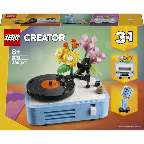 LEGO Creator 3’ü 1 Arada Çiçekli Pikap 31172-8 Yaş ve Üzeri Kız ve Erkek Çocuklar için Radyo ve Mikrofona Dönüşebilen Yaratıcı Oyuncak Yapım Seti, Müzik Oyuncakları Yaratıcı Hediye Fikri (366 Parça) – MegTR