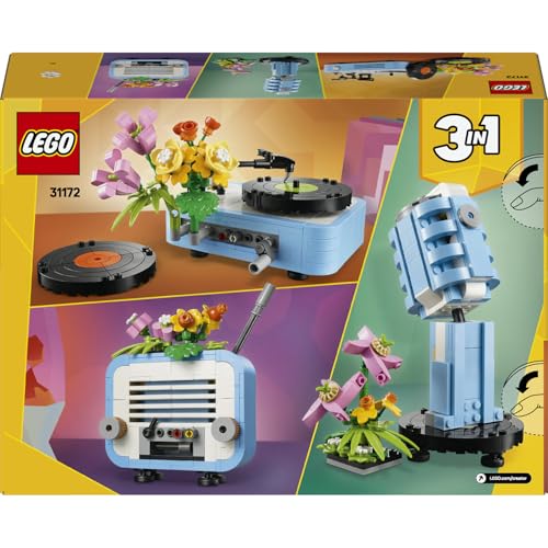 LEGO Creator 3’ü 1 Arada Çiçekli Pikap 31172-8 Yaş ve Üzeri Kız ve Erkek Çocuklar için Radyo ve Mikrofona Dönüşebilen Yaratıcı Oyuncak Yapım Seti, Müzik Oyuncakları Yaratıcı Hediye Fikri (366 Parça) – MegTR