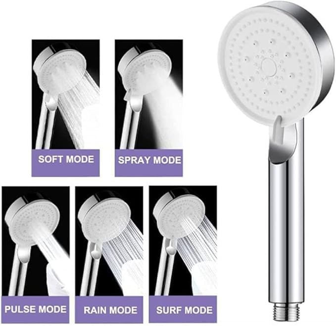 Mayaglory 5 Fonksiyonlu Ayarlanabilir Yüksek Basınçlı Masaj Etkili Duş Seti, Turbo Fan Lite Duş Seti Chrome – MegTR