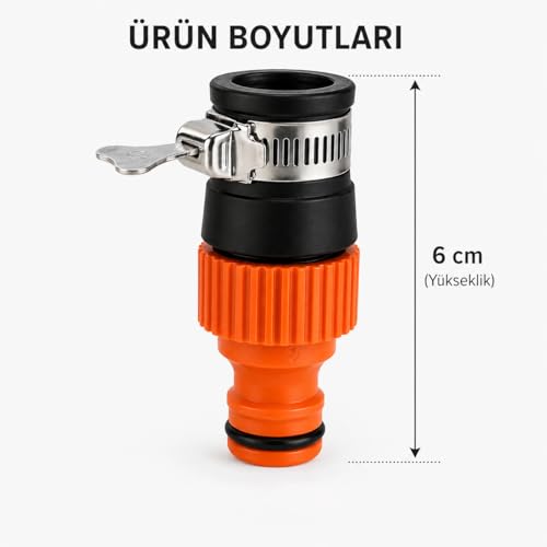 Orret Home Musluk Ucu Hortum Aparatı Kelepçeli Musluk Adaptörü Evrensel Uyumlu Hızlı Bağlantı Bahçe Hortum Bağlantı Aparatı Sızdırmaz Musluk Başlığı – MegTR