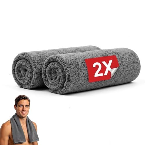 Wonkey Sporcu Fitness Antreman Havlusu 30×100 cm, Ultra Hafif ve Hızlı Kuruyan Mikrofiber Spor Havlu, Gym Boks Pilates Tenis Havlusu (2 Adet 30×100, Gri) – MegTR
