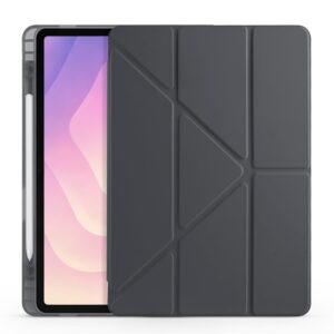Aksesuarcim Samsung Galaxy Tab S11 SM-X730 X736B ile Uyumlu Kılıf Silikon Yumuşak Kalem Bölmeli Esnek 4 Farklı Stand Olabilen Tablet Kılıfı Siyah – MegTR