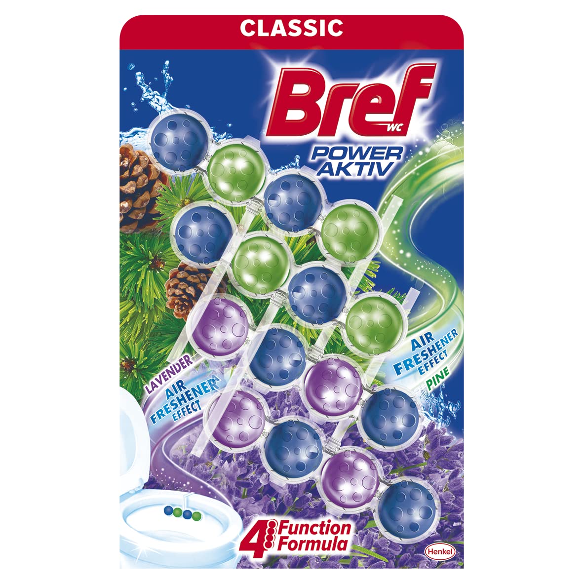 Bref Power Active Çam ve Lavanta Kokulu 4'lü Klozet Bloğu 4 x 50 g, Çam & Lavanta 4 – MegTR
