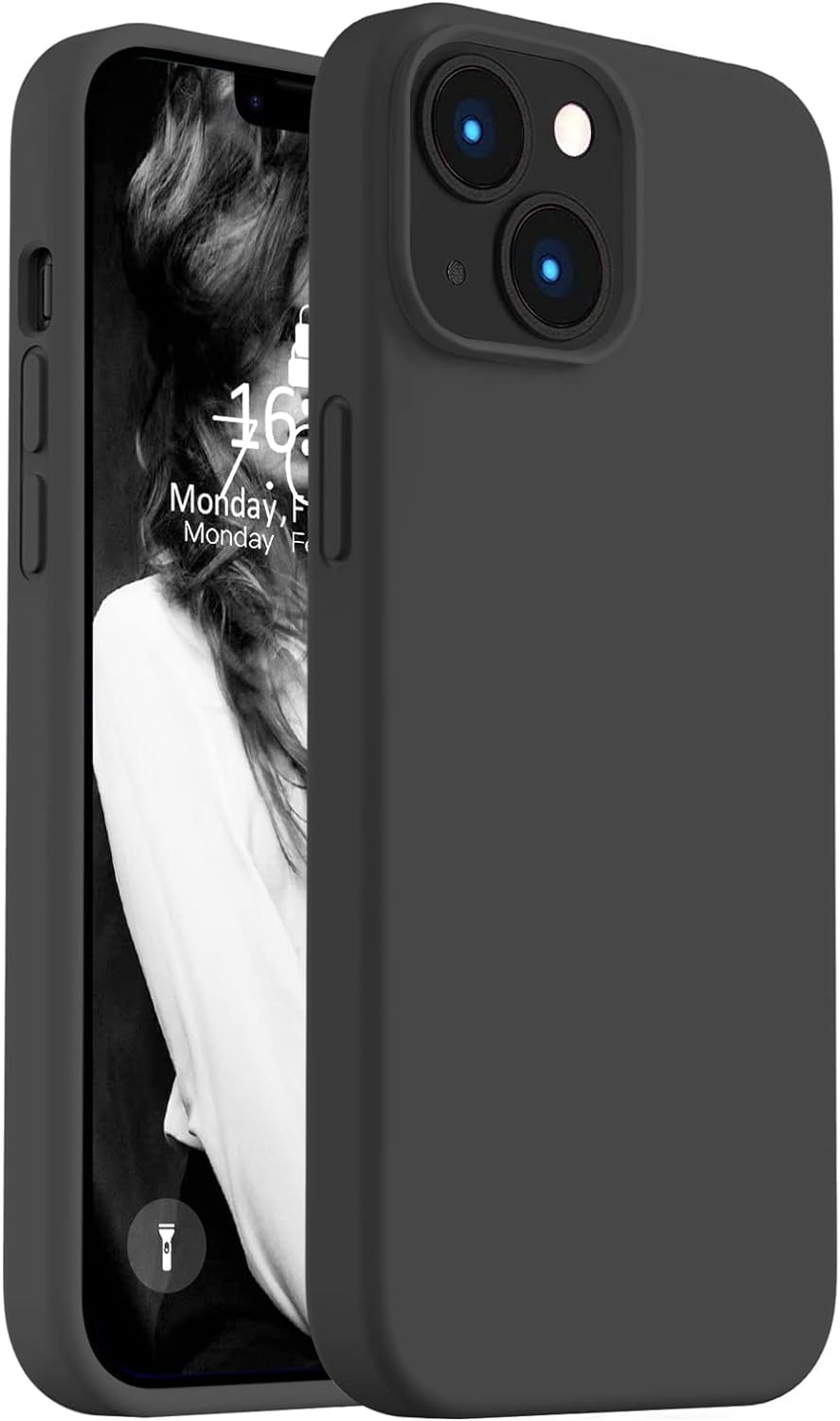 iPhone 13/14 ile Uyumlu İçi Kadife Lansman Silikon Kılıf – Kamera Korumalı, Darbe Emici, Premium Yumuşak Kapak Siyah – MegTR