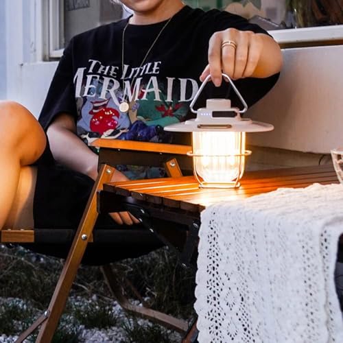 Kamp Lambası Feneri Vintage LED Kamp Feneri Suya Dayanıklı 5.000 mAh Açık Yürüyüş için Kamp Işık Lambası Elektrik Kesintisi Acil Ev Arka Bahçe Verandası Balkon Teras – MegTR