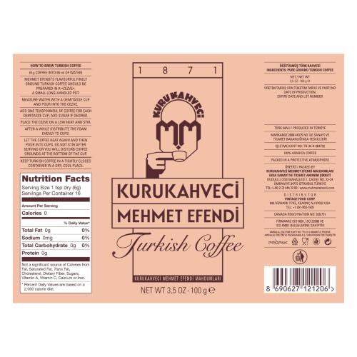 Kurukahveci Mehmet Efendi Türk Kahvesi 100g – MegTR