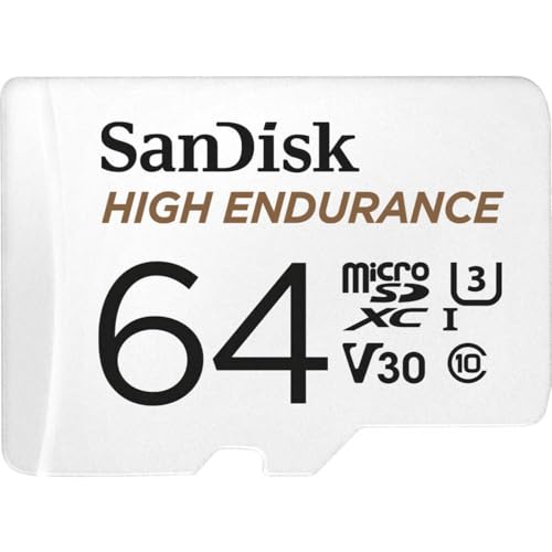 SanDisk High Endurance microSDXC Hafıza Kartı 64 GB + Adaptör (Dash Camları ve Özel Güvenlik Kameraları için, 100 MB/s Okuma, Full HD ve 4K Videolar için V30) – MegTR