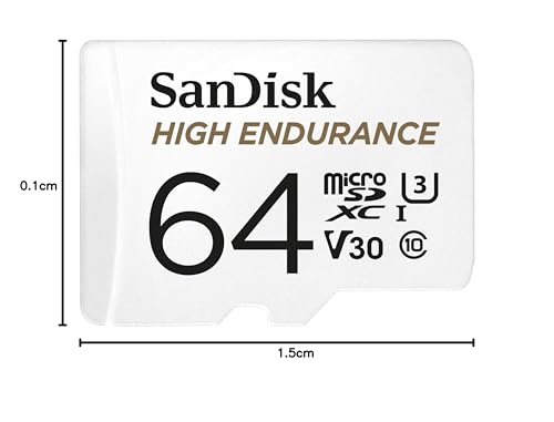 SanDisk High Endurance microSDXC Hafıza Kartı 64 GB + Adaptör (Dash Camları ve Özel Güvenlik Kameraları için, 100 MB/s Okuma, Full HD ve 4K Videolar için V30) – MegTR