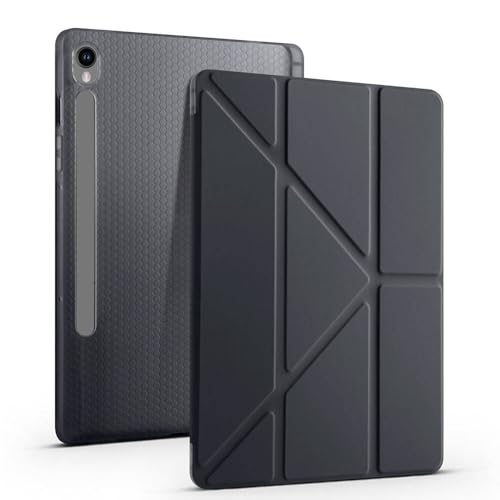 Aksesuarcim Samsung Galaxy Tab S10 FE SM-X520 X526 ile Uyumlu Kılıf Silikon Yumuşak Kalem Bölmeli Esnek 4 Farklı Stand Olabilen Tablet Kılıfı Siyah – MegTR