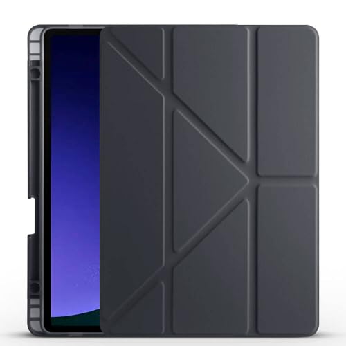 Aksesuarcim Samsung Galaxy Tab S10 FE SM-X520 X526 ile Uyumlu Kılıf Silikon Yumuşak Kalem Bölmeli Esnek 4 Farklı Stand Olabilen Tablet Kılıfı Siyah – MegTR