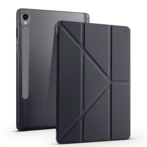 Aksesuarcim Samsung Galaxy Tab S10 FE SM-X520 X526 ile Uyumlu Kılıf Silikon Yumuşak Kalem Bölmeli Esnek 4 Farklı Stand Olabilen Tablet Kılıfı Siyah – MegTR