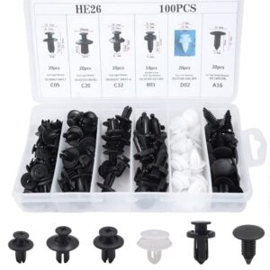 Busstier Oto Fastener Klips Seti 100 Adet 6 Boyut Tampon Kapı Döşeme Pervaz Tutucu Plastik Klips Çeşitleri Araç İç Dış Aksam Uyumlu – MegTR