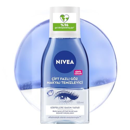 NIVEA Çift Fazlı Göz Makyaj Temizleyici 125 ml,Biotin,Kirpik Bakımı,Suya Dayanıklı Maskara ve Makyaj – MegTR