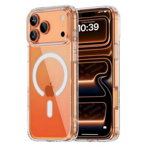 Minesk iPhone 17 Pro/18 Pro için Magsafe ile Uyumlu Şeffaf Kılıf Kristal Berraklığında Materyal Polikarbonat Arka Kısım ve Silikon Kenarlar Wireless Kablosuz Şarj Destekli Kılıf Kapak (17 Pro/18 Pro) – MegTR