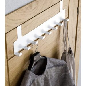 Orret Home Metal Mat Siyah Kapı Arkası Askılık – 8 Kancalı Amerikan Tipi Organizer Askı, Banyo ve Oda Kapıları İçin Pratik Askılık, Delmeden Montajlı Kapı Arkası Askı (Beyaz) – MegTR