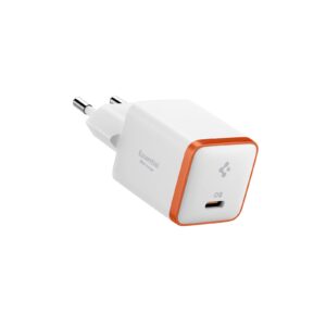 Spigen 30W USB-C Ultra Mini Hızlı Şarj Aleti PPS Super Hızlı Şarj GaN Pro Isı Düşürücü Güç Adaptörü Akım Koruma iPhone & Android & iPad & MacBook Type-C White – ACH08449 – MegTR