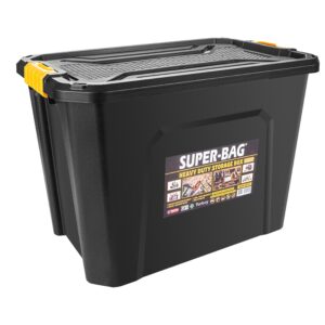 Super Bag 60 L Kapaklı Saklama Kutusu, Ağır Hizmet Depolama Kutusu, Çok Amaçlı Plastik Koli ve Düzenleme Kutusu, Kilitli Kapaklı, Ev Garaj Depo Ofis Kullanımı – MegTR